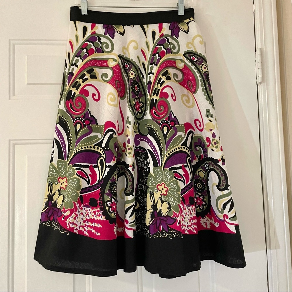 Studio West Full Skirt Paisley Print